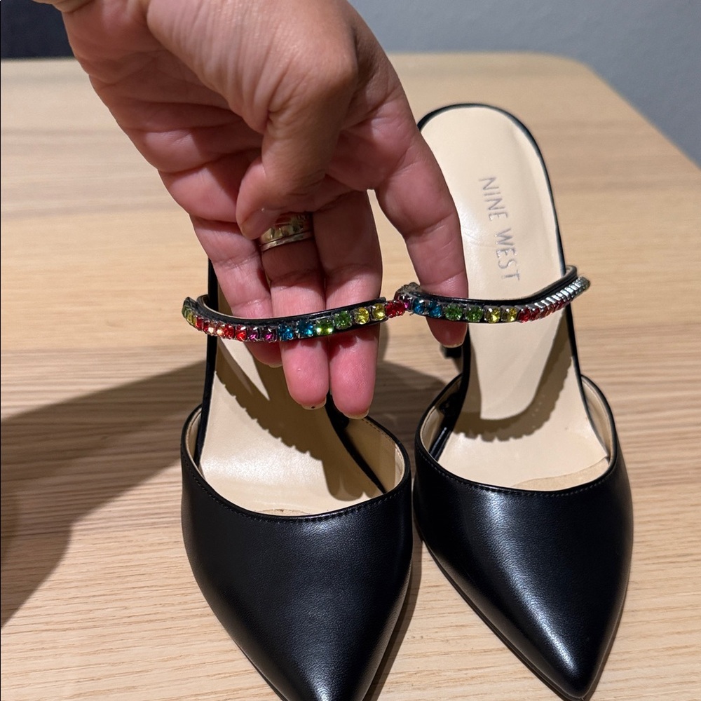 Nine West Black Heels with Colorful Strap
